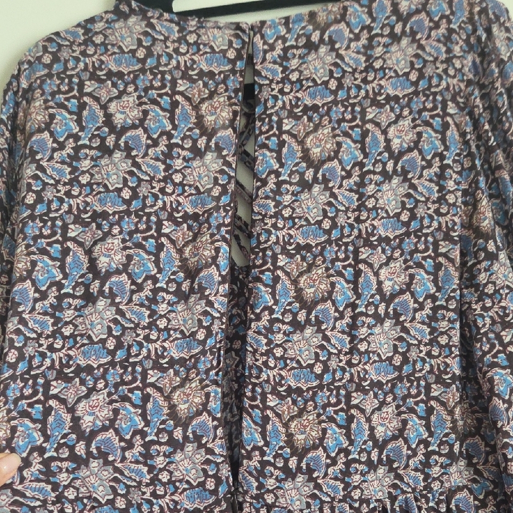 Sea New York Amaki Lilac Whimsical Cottagecore Bohemian Floral Maxi Dress L Bx22 - Picture 12 of 16